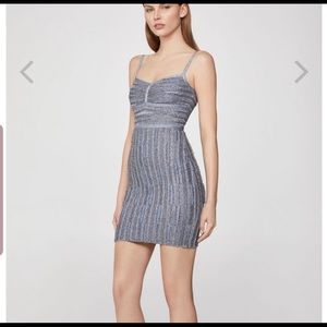 Herve Leger metallic eyelash dress
